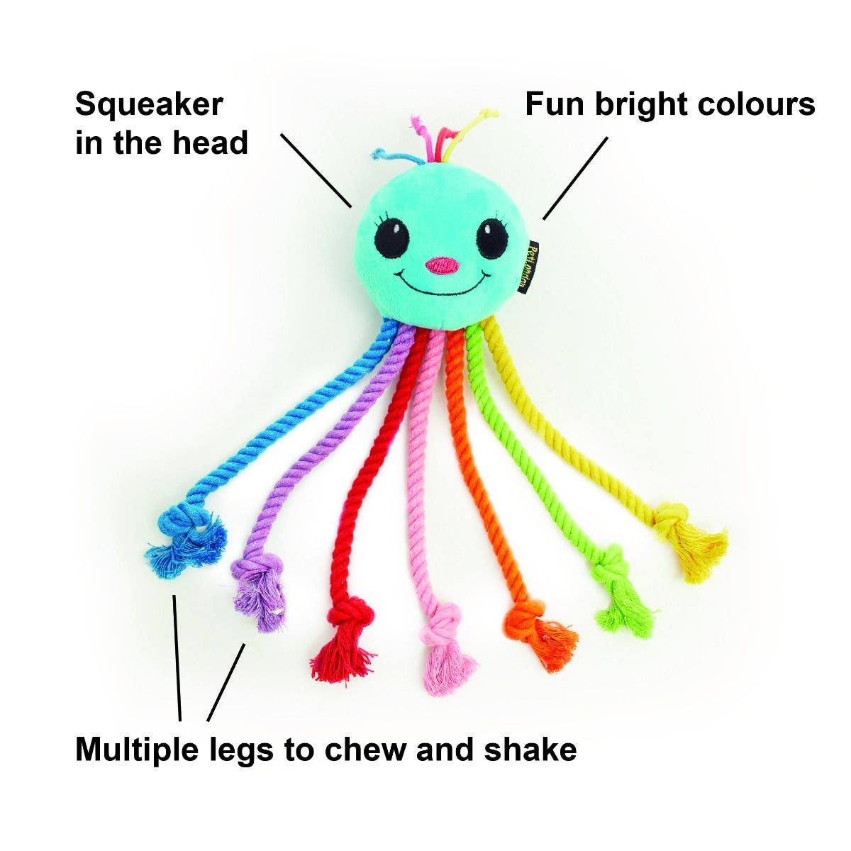 Rainbow Octopus Dog Toy