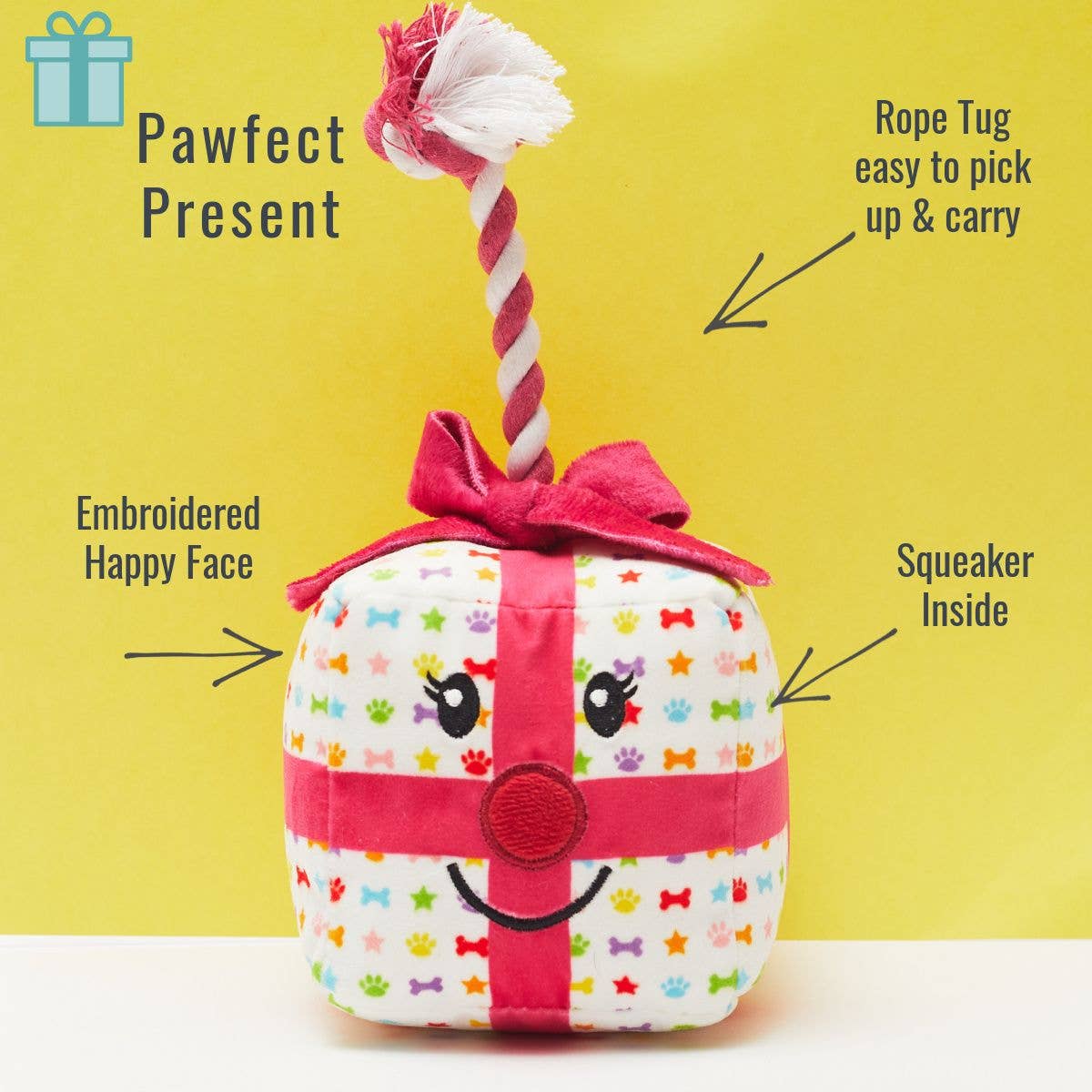 Present Tug Dog Celebration Toy