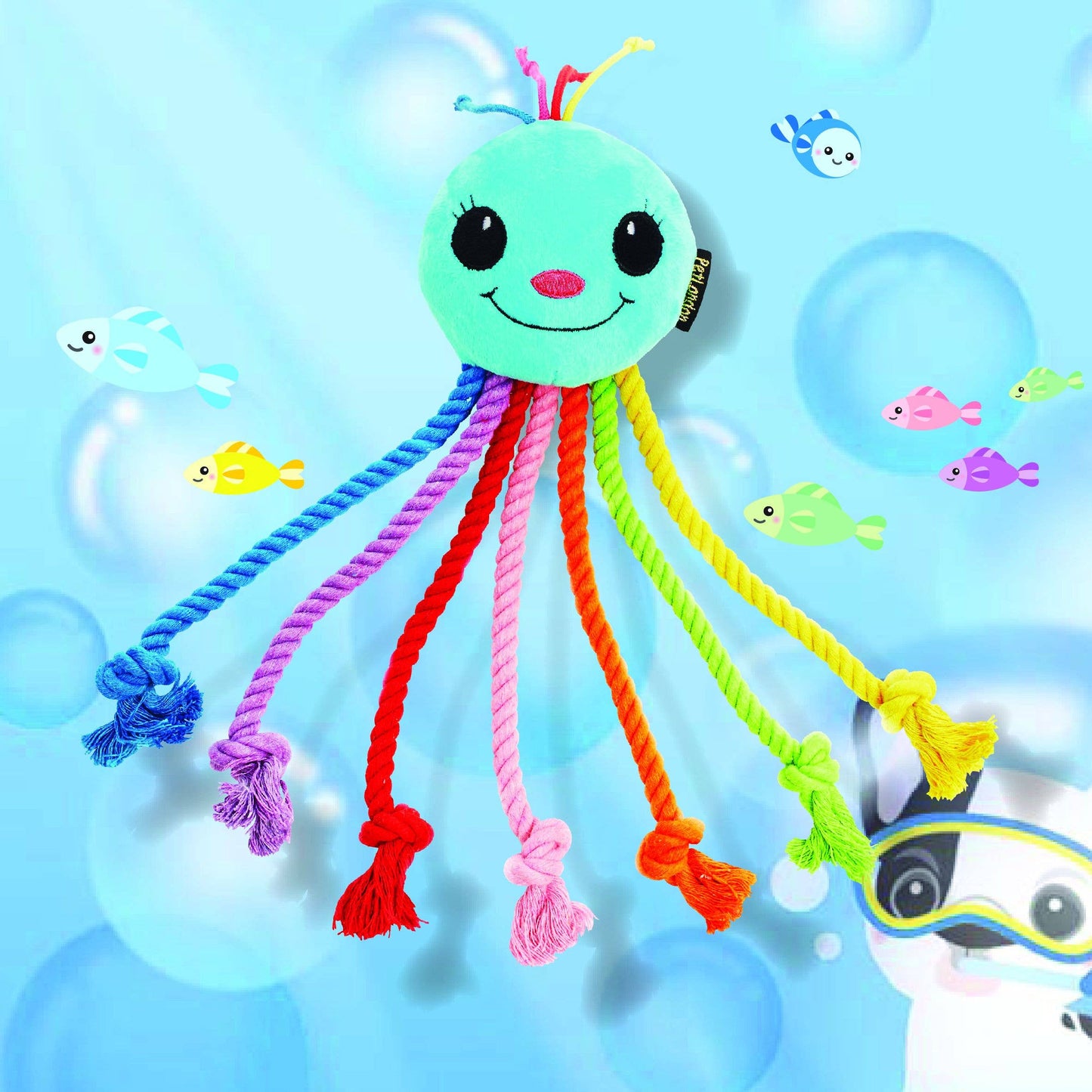 Rainbow Octopus Dog Toy
