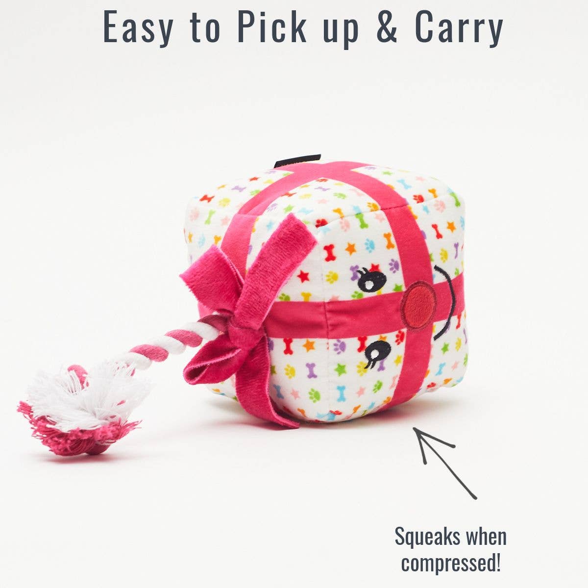 Present Tug Dog Celebration Toy