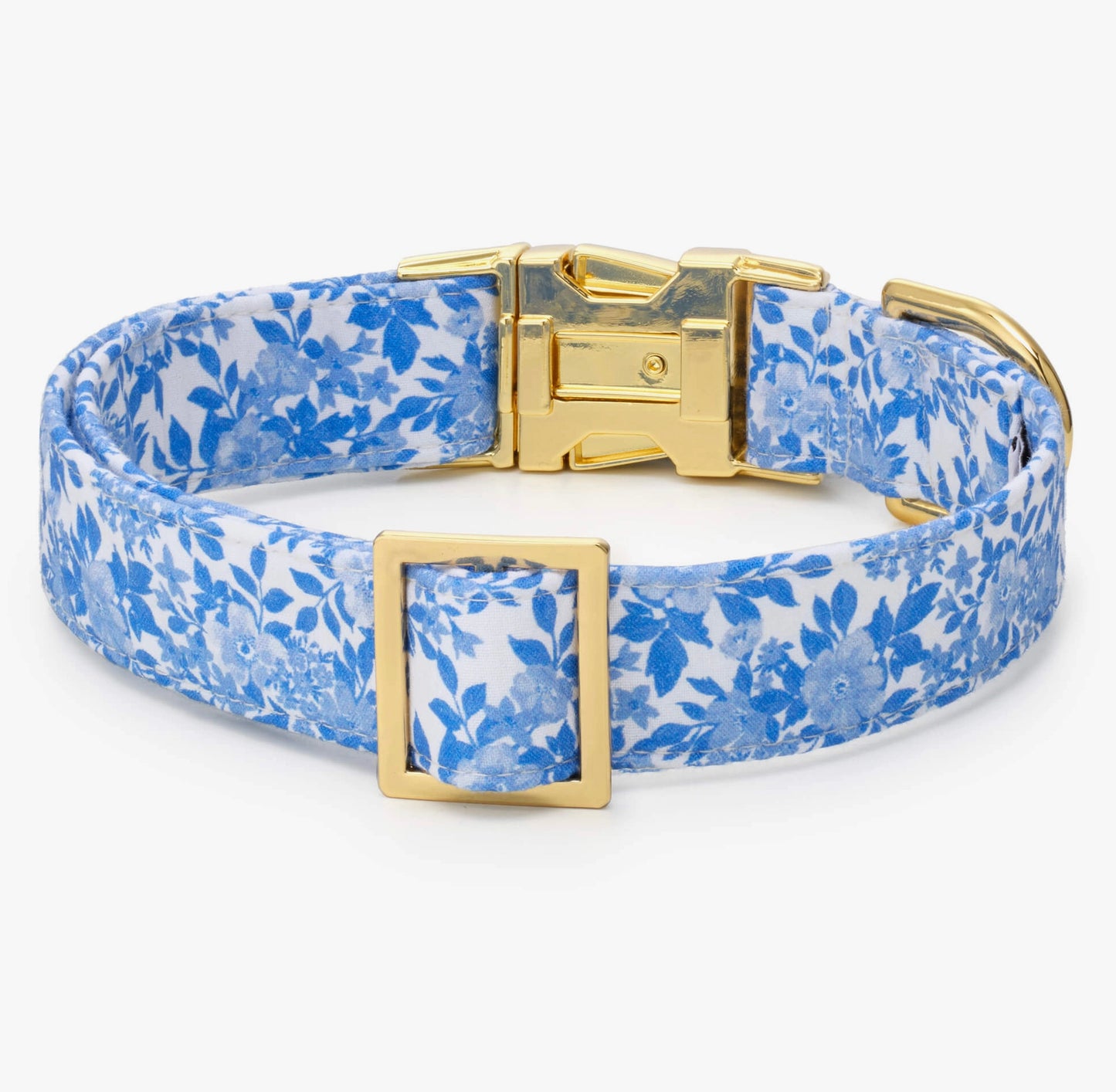 Foggy Dog Blue Roses Dog Collar