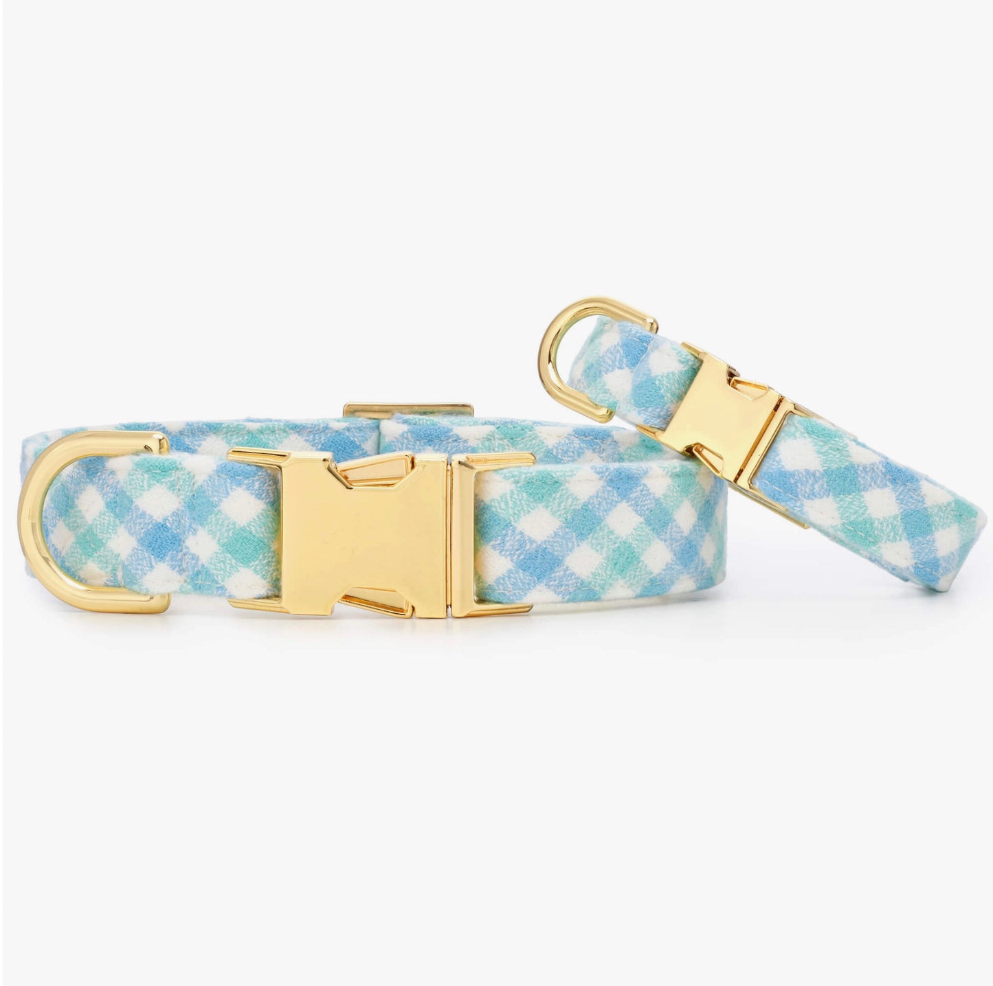 Foggy Dog Cornflower Gingham Dog Collar