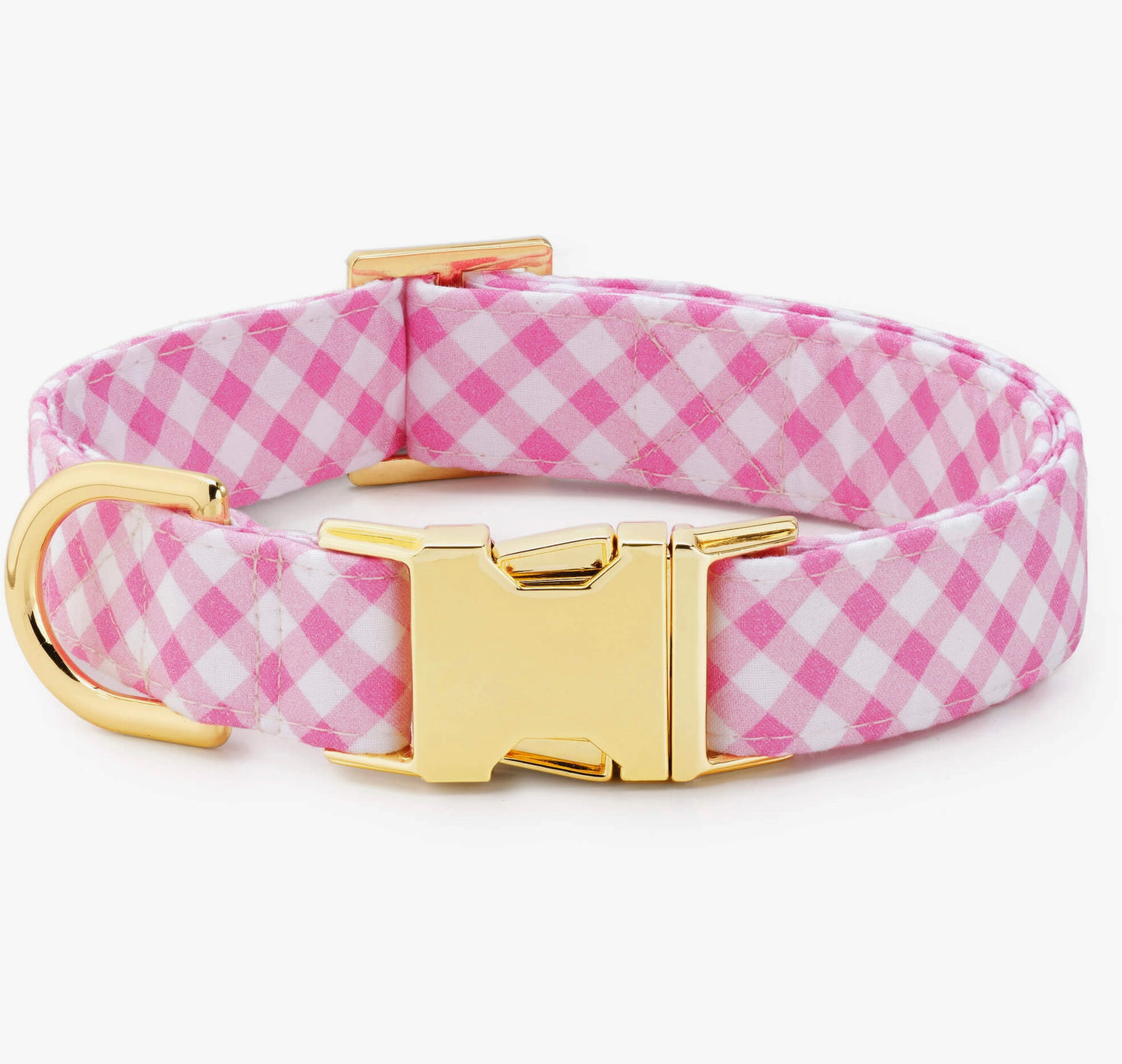 Foggy Dog Hot Pink Gingham Dog Collar