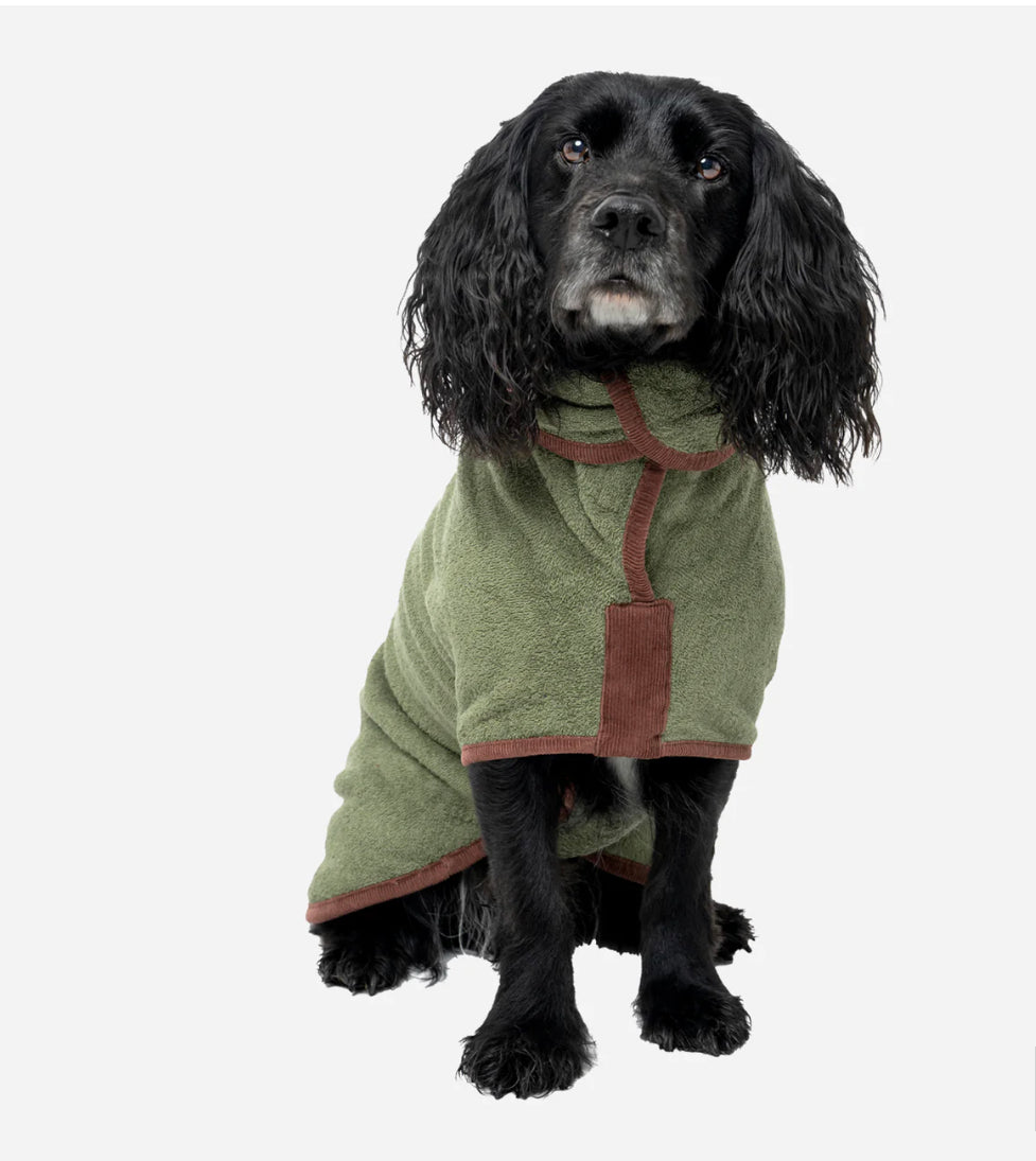 Dog Dressing Gown - Moss