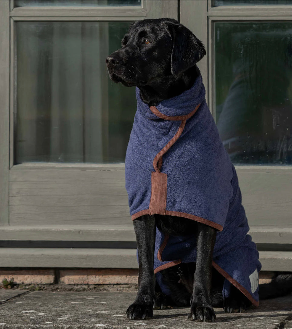 Dog Dressing Gown - French Navy